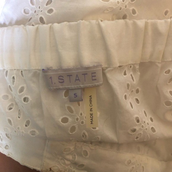 White Off the Shoulder Top with Eyelet Detail - Picture 2 of 3